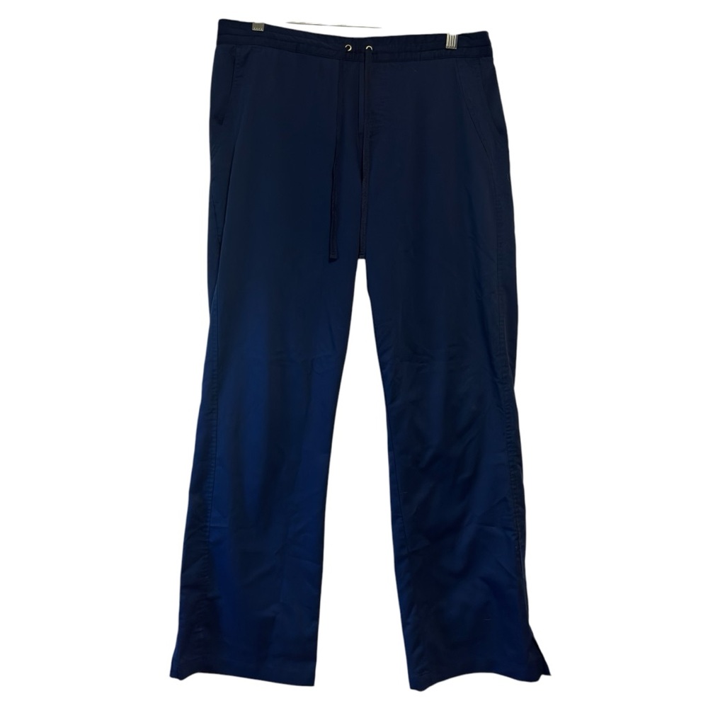 Purple Label Healing Hands blue scrubs LG pants elastic & drawstring EUC